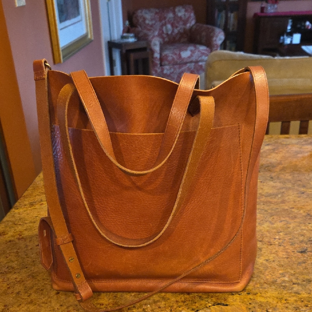Madewell Tan Leather Tote Bag